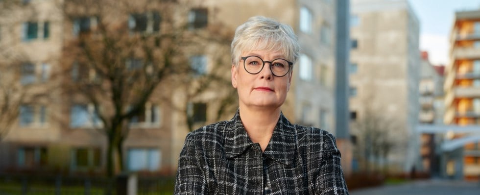 Marie Linder utomhus höst